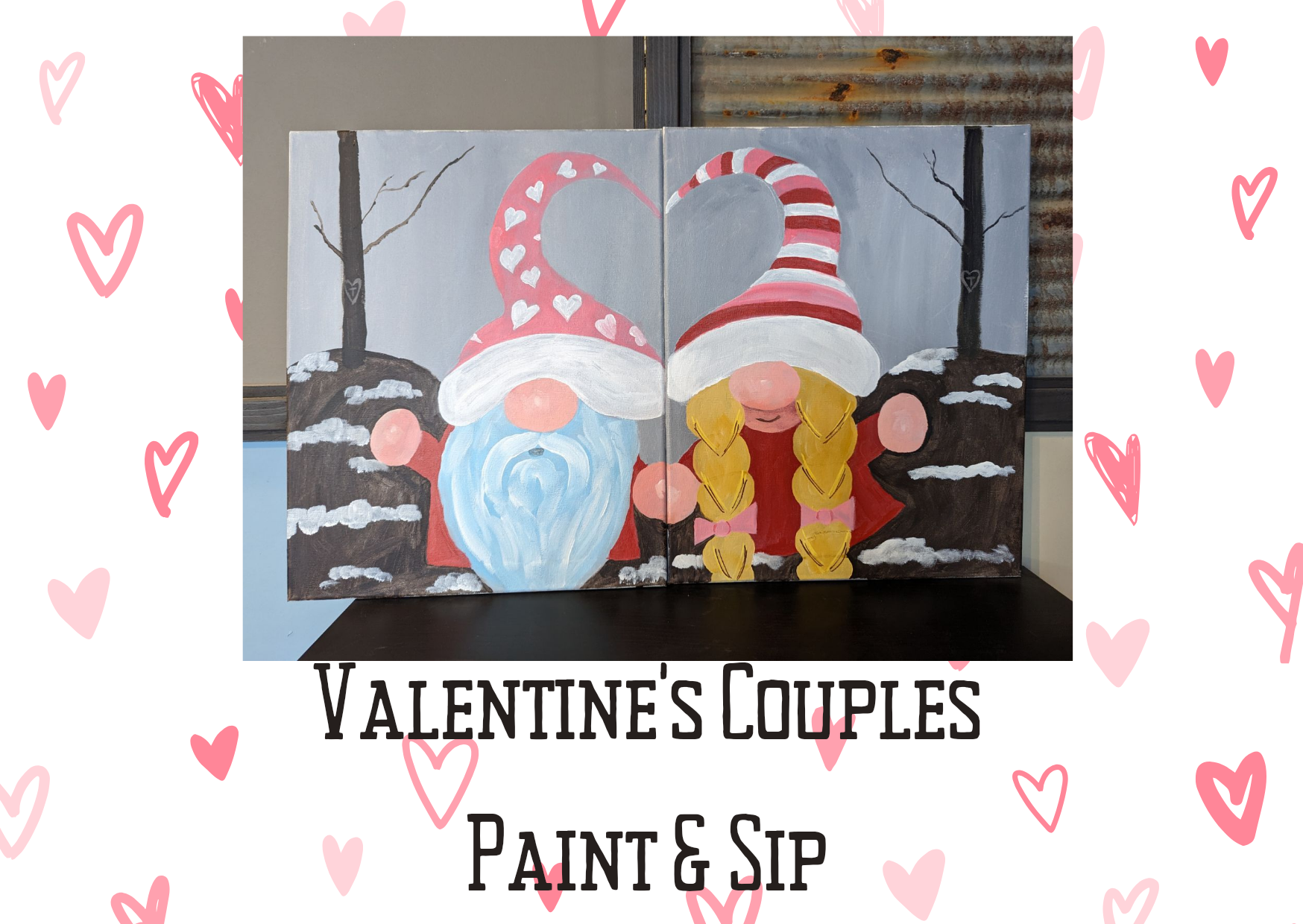 Art at Home: Date Night Lovebirds Couples Paint and Sip